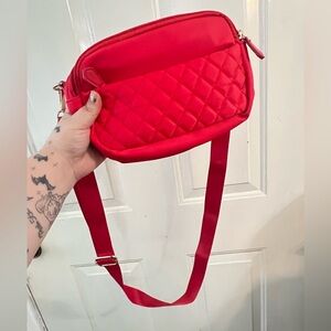 Red Quilted Crossbody Bag